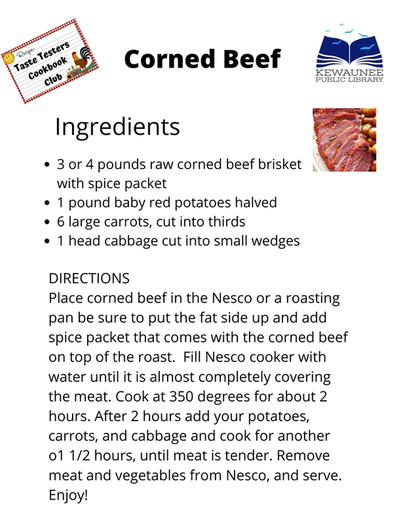 Corned Beef Recipe image: Click file above to open as a PDF
