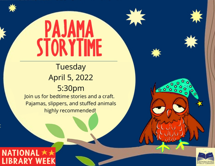 Flyer about Pajama Storytime